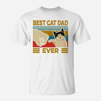 Vintage Best Cat Dad Ever Bump Fit T-Shirt - Seseable
