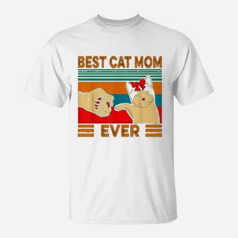 Vintage Best Cat Mom Ever Unique Gifts For Mom T-Shirt - Seseable