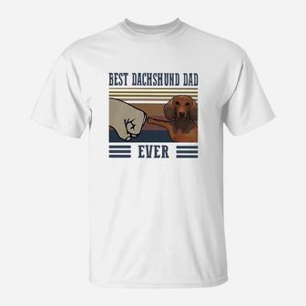 Vintage Best Dachshund Dad Ever Shirt T-Shirt - Seseable