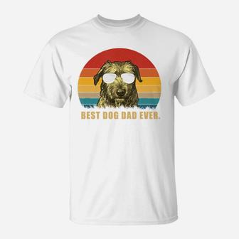 Vintage Best Dog Dad Ever T Shirt Irish Wolfhound Shirts T-Shirt - Seseable