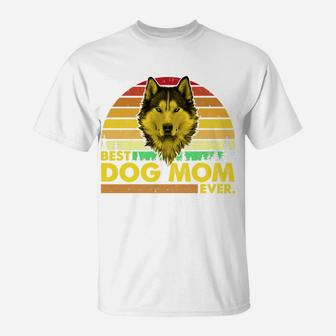 Vintage Best Husky Mom Ever Dog Mommy Mother T-Shirt - Seseable