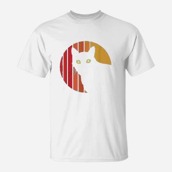 Vintage Cat 80s Style Distressed Retro Cat Eighties T-Shirt - Seseable