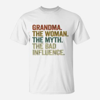 Vintage Cool Funny Grandm Myth Bad Influence A T-Shirt - Seseable
