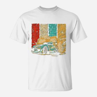 Vintage Drift Car Design Retro Drifting Racecar Motive T-Shirt - Seseable