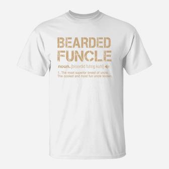 Vintage Funny Bearded Funcle Definition T-Shirt - Seseable