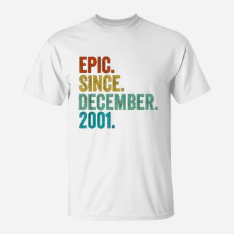 Vintage Gift Epic Since December 2001 T-Shirt - Seseable