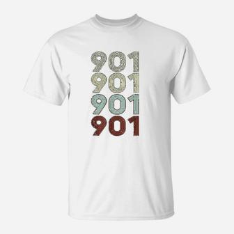 Vintage Memphis Tennessee 901 Area Code Retro Gift T-Shirt - Seseable