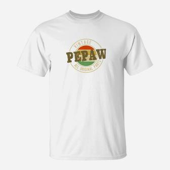 Vintage Pepaw Original Parts Farthers Day Grandpa Men Gift Premium T-Shirt - Seseable