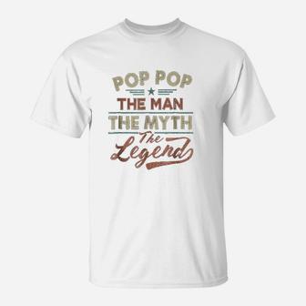 Vintage Pop Pop The Man The Myth The Legend T-Shirt - Seseable