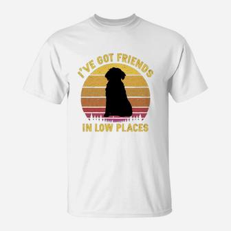 Vintage Portuguese Water Dog I Have Got Friends In Low Places Dog Lovers T-Shirt - Seseable