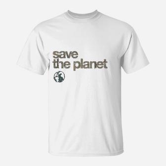 Vintage Save The Planet Save The Earth Distress T-Shirt - Seseable