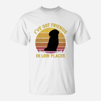 Vintage Shih Tzu I Have Got Friends In Low Places Dog Lovers T-Shirt - Seseable