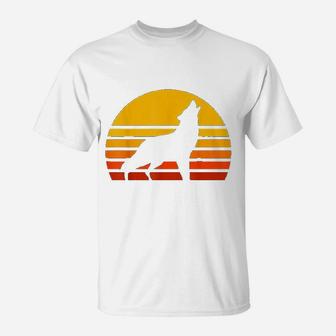 Vintage Wolf Sunset Retro Wolf T-Shirt - Seseable