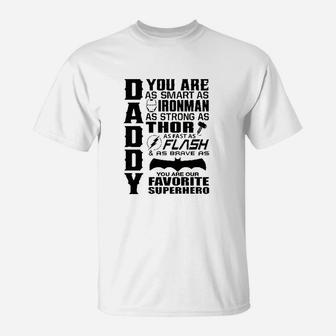 Vizor Daddy Superhero Super Dad Funny Dad Super Gifts For Dad T-Shirt - Seseable