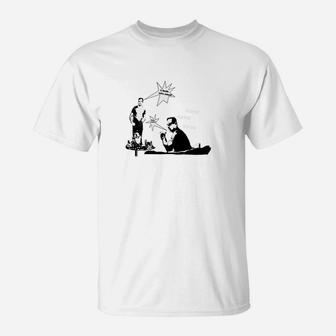 Weißes T-Shirt mit Schachspiel-Karikatur, Lustiges Motiv für Spieler - Seseable