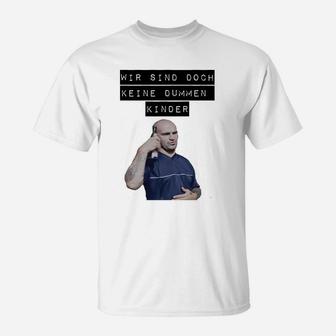 Weißes T-Shirt mit Slogan Keine dummen Kinder, Foto-Print Design - Seseable