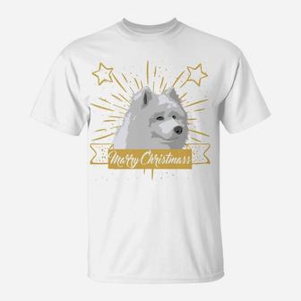 Weihnachtshund T-Shirt, Merry Christmas Sternen Design - Seseable