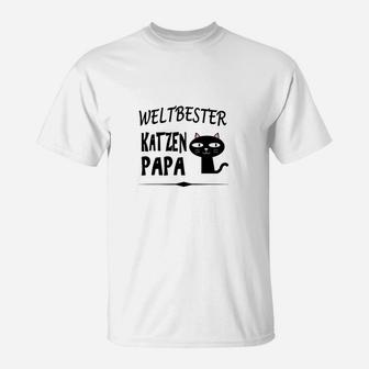 Weltbester Katzen Papa Herren T-Shirt, Süßes Motiv für Katzenfans - Seseable