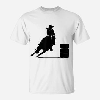 Western Cowgirl Barrel Racing Rider Rodeo Horse Riding T-Shirt - Seseable