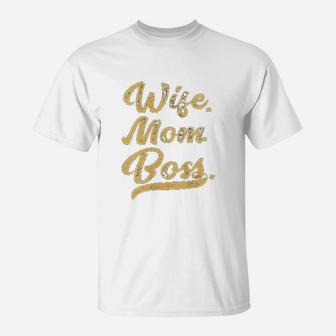 Wife Mom Boss Cute T-Shirt - Seseable