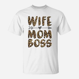 Wife Mom Boss Funny Gift Mothers Day T-Shirt - Seseable