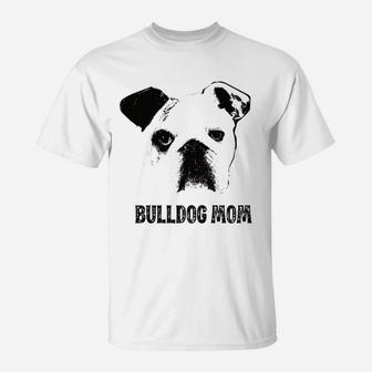 Womens Bulldog Mom English Bulldog Mom T-Shirt - Seseable