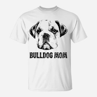 Womens English Bulldog Mom English Bulldog T-Shirt - Seseable
