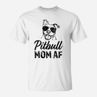 Womens Pitbull Mom Af Funny Womens Pit Bull Dog Mama Gift T-Shirt - Seseable