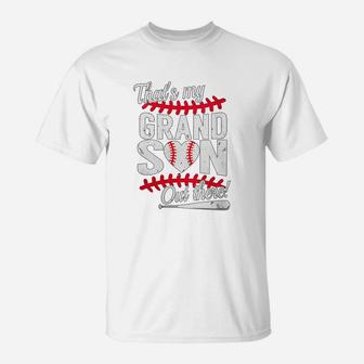 Womens Thats My Grandson Out There Baseball T-Shirt - Seseable