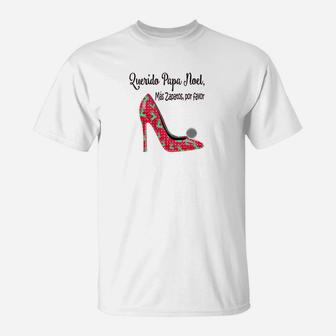 Womens Womens Querido Santa Papa Noel Mas Zapatos Christmas Top T-Shirt - Seseable