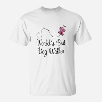 Worlds Best Dog Walkers T-Shirt - Seseable