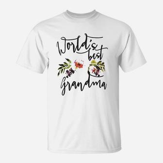 Worlds Best Grandma Mothers Day Best Gift For Mom T-Shirt - Seseable