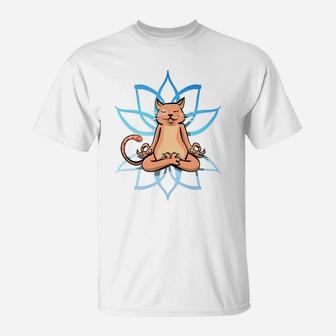 Yoga Cat Meditating Cats Funny Cat Pet T-Shirt - Seseable