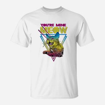 You Are Meow Cat Kitty Kitten Classic Retro Neon Funny Humor T-Shirt - Seseable