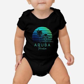 Vintage Aruba Beach Tropical Vibes Vacation Souvenir Baby Onesie