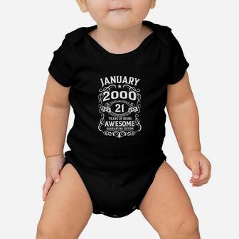 22 Years Old Gifts Vintage January 2000 22nd Birthday Gift Baby Onesie - Seseable