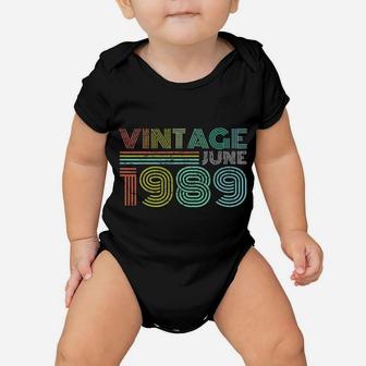 32nd Birthday Gift Vintage June 1989 Thirty Years Old Baby Onesie - Seseable