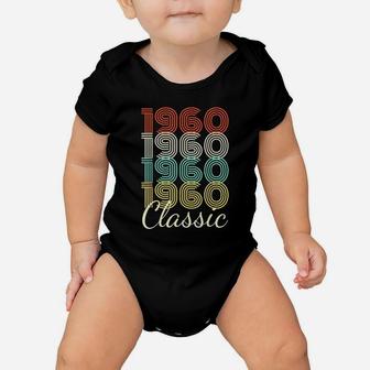 Born In 1960 Birthday Gift 62 Years Old Vintage Classic 1960 Baby Onesie - Seseable