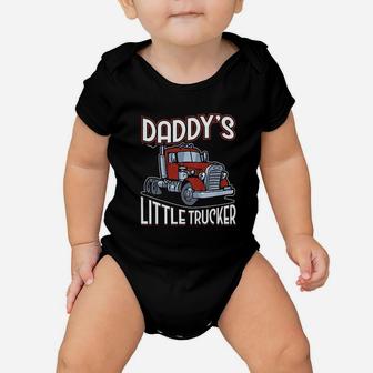 Daddys Little Trucker Truck Driver Dad Baby Onesie - Seseable