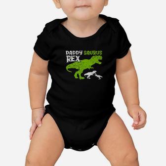 Daddysaurus Rex Daddy Dinosaur T Rex Dad Distressed Shirt Baby Onesie - Seseable
