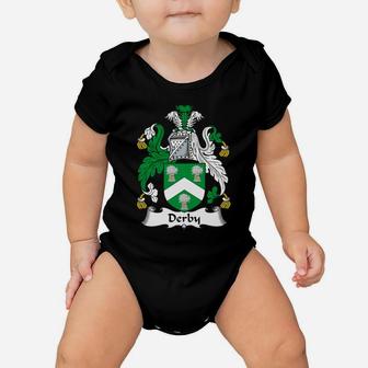 Derby Family Crest / Coat Of Arms British Family Crests Baby Onesie - Seseable