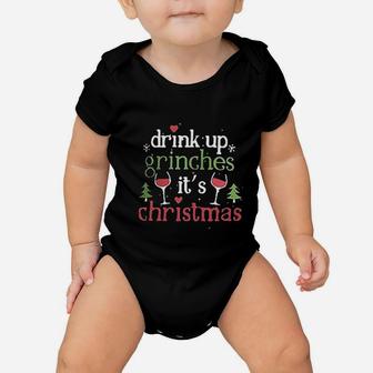 Drink Up Grinches Christmas Baby Onesie - Seseable