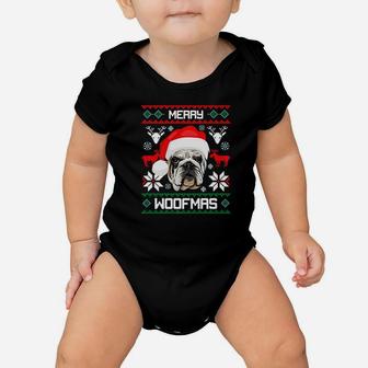 English Bulldog Merry Woofmas Christmas Dog Gift Baby Onesie