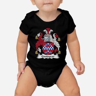 Goodyear Family Crest Coat Of Arms British Family Crests Baby Onesie - Seseable