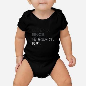 Legend Vintage February 1991 31 Years Old 31st Birthday Gift Baby Onesie - Seseable