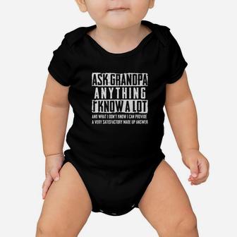 Mens Ask Grandpa Anything I Know A Lot Funny Fathers Day Gift Premium Baby Onesie - Seseable