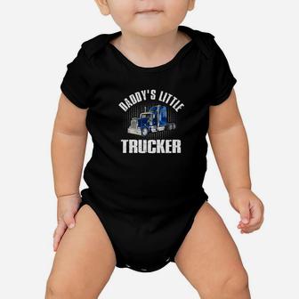 Mens Kids Semi Truck Boys Gift Daddys Little Trucker Baby Onesie - Seseable