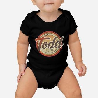 Name Todd Vintage Funny Gift Baby Onesie - Seseable