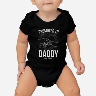 Promoted To Daddy Est 2021 Est New Dad Baby Baby Onesie - Seseable