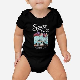 Santa Cruz Surf Van Vintage California Surfing Baby Onesie - Seseable
